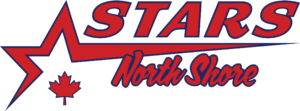 Stars logo-red text blue outline-with leaf
